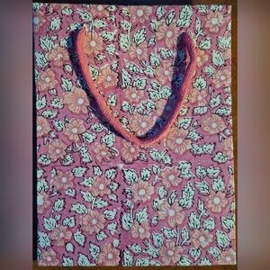 Pink Floral Paper Fabric Gift Bag 2 Available Price Listed Is For One